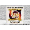 Plaque Cadeau Pompier Foret Casque Métal 20 x 20